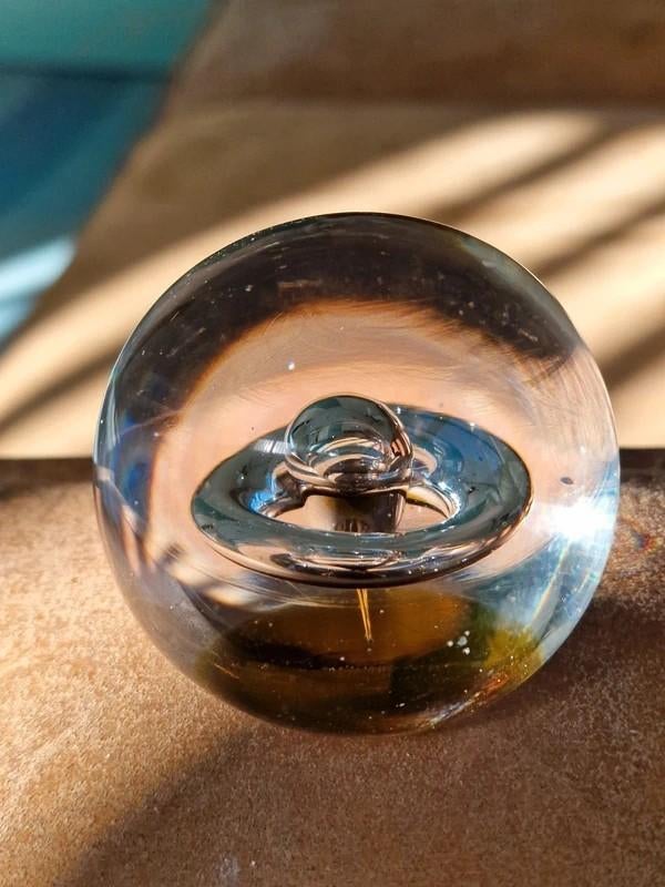 Leerdam presse papier glas vintage 7cm, Ophalen of Verzenden