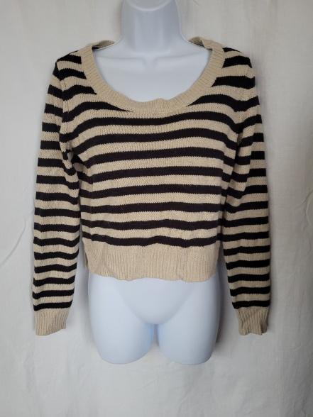 Leuke beige-zwart gestreepte trui mt 34 merk DIvided, ., Beige, Ophalen of Verzenden, Zo goed als nieuw