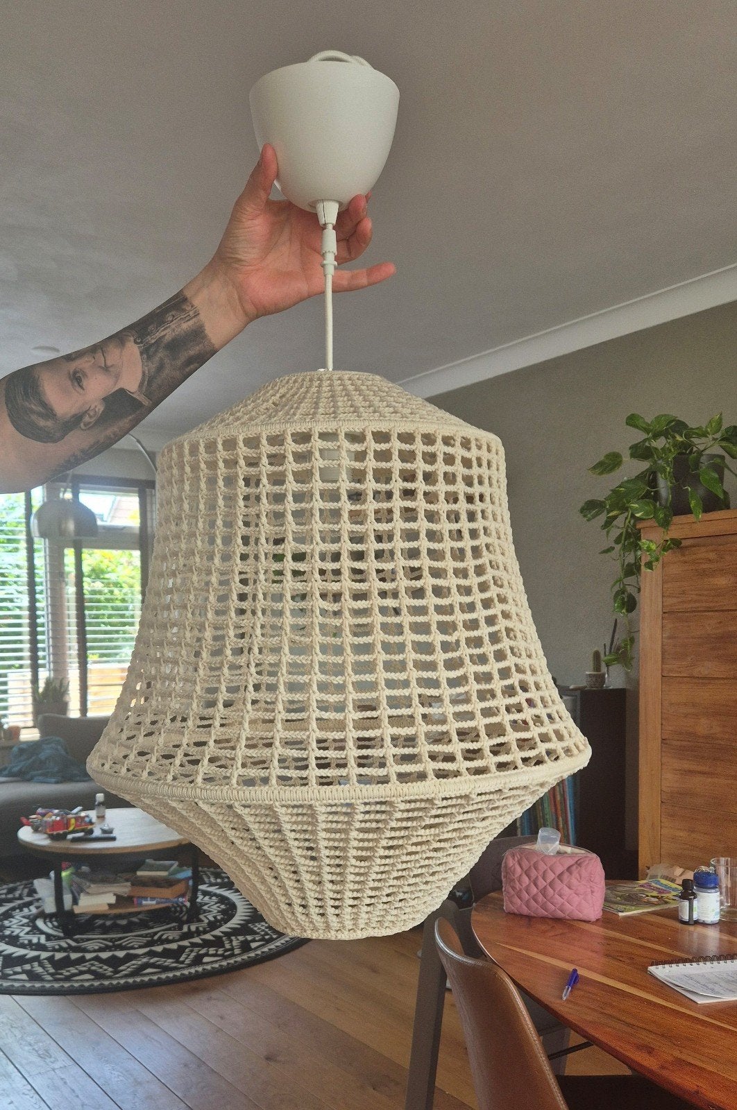 Ikea limited retro collectie hanglamp Piet Hein Eek, Ophalen of Verzenden, Zo goed als nieuw, Natuurlijk materiaal