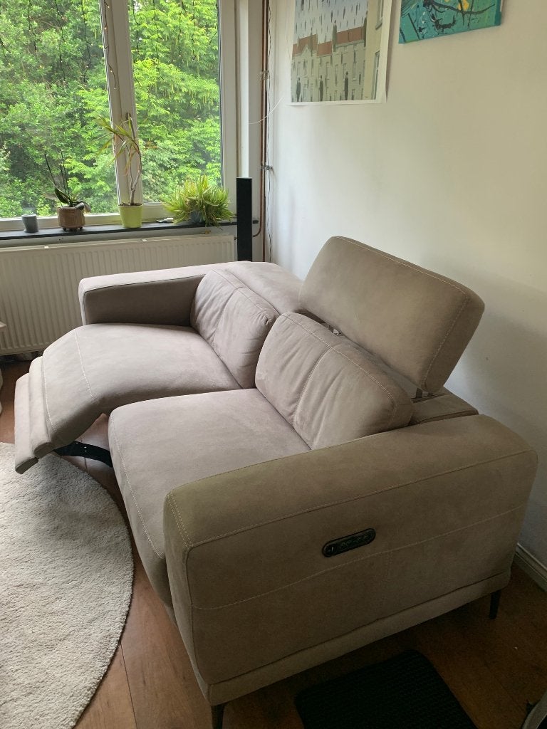 elektrische relax bank, 3 zits, DSF-bank Tholen, Ophalen, Stof, Zo goed als nieuw, 75 tot 100 cm