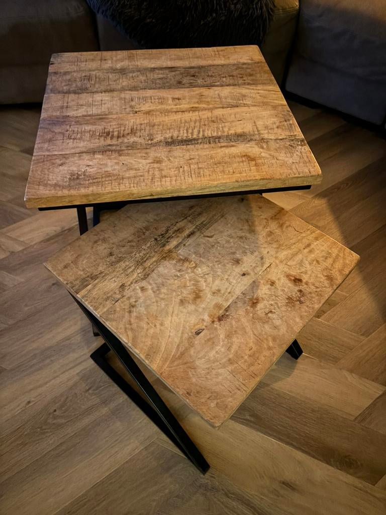 Salontafels, Huis en Inrichting, Tafels | Salontafels, Gebruikt, 50 tot 100 cm, Vierkant, Overige houtsoorten