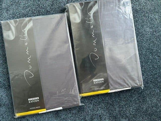 2 X Topper Hoeslaken 90/200 100% Katoen, Hoeslaken of Sloop, Katoen, Ophalen of Verzenden, Grijs
