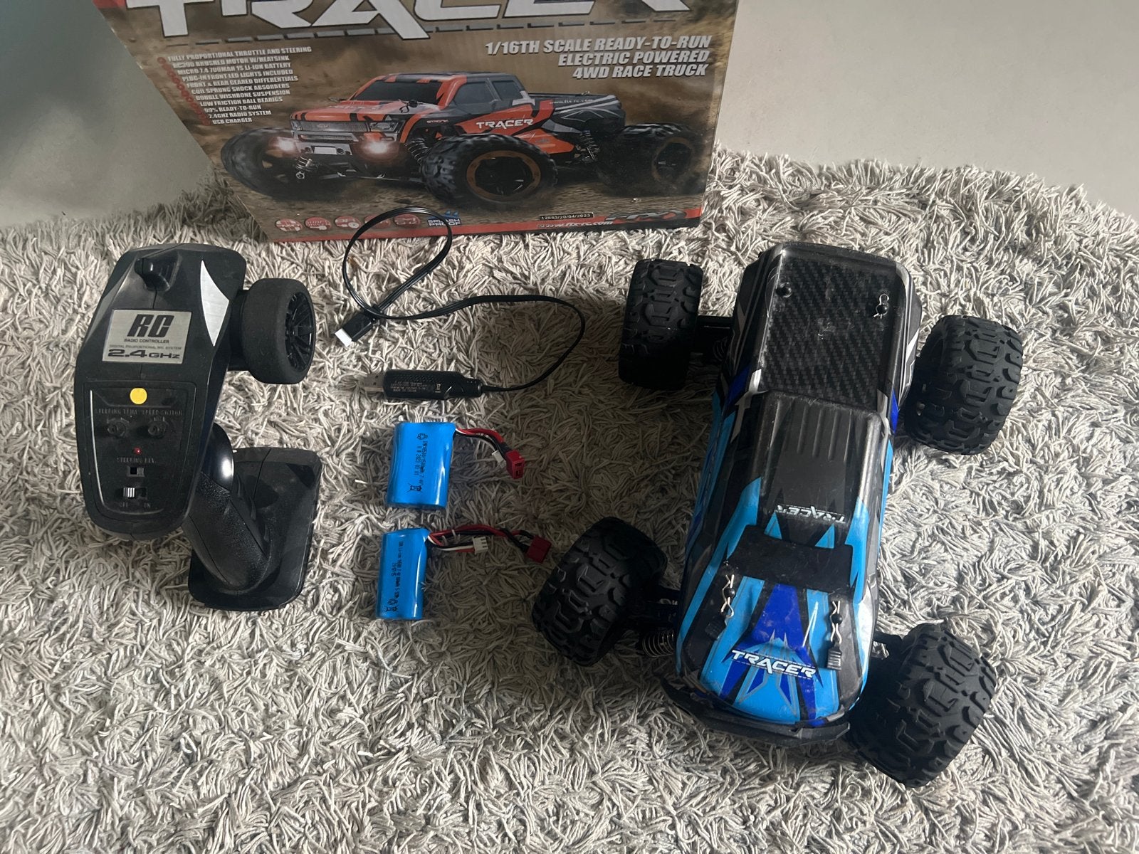 Tracer 1/16 Schaal RC Race Truck - Klaar om te rijden, Elektro, Gebruikt, Auto offroad, Ophalen of Verzenden