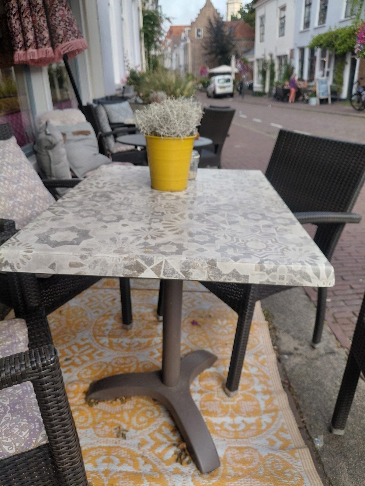Terrastafel met mozaïekpatroon - Gebruikt, Ophalen, Gebruikt, 100 tot 150 cm, 50 tot 100 cm