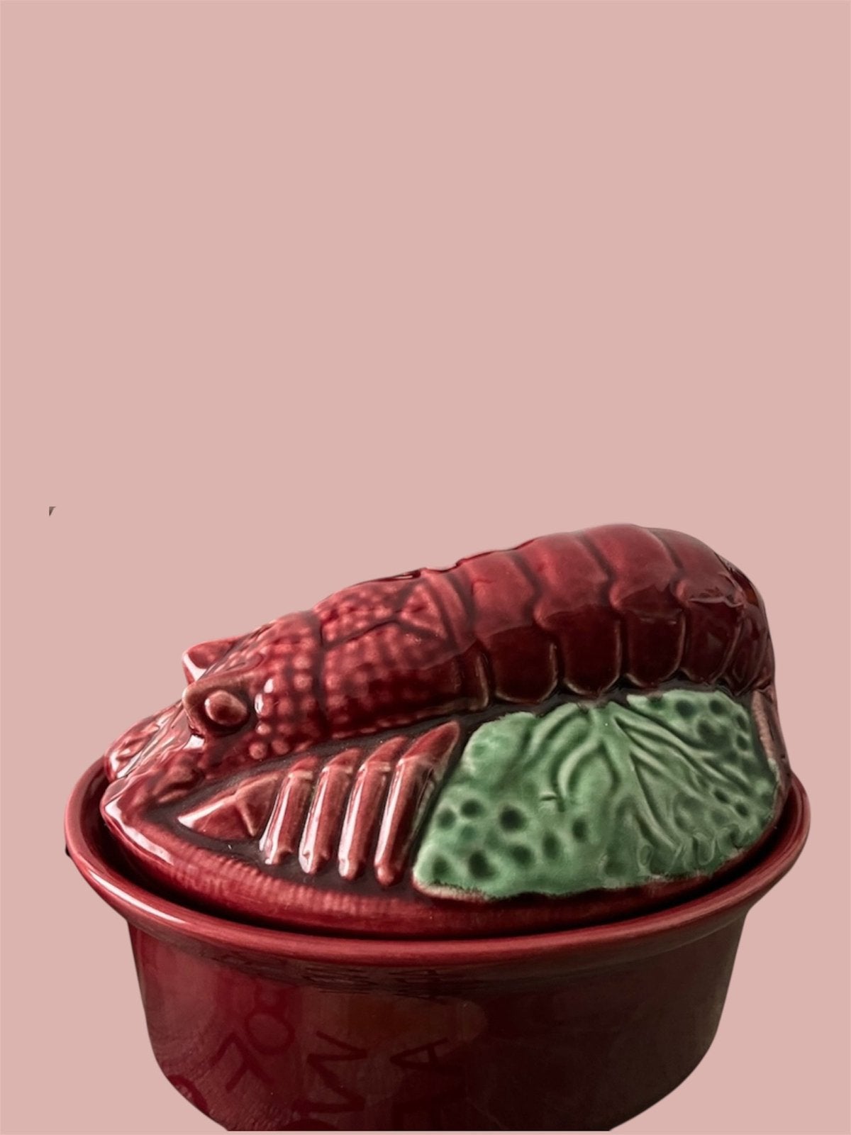 Secla vintage majolica kreeft terrine in nieuwstaat, Verzenden