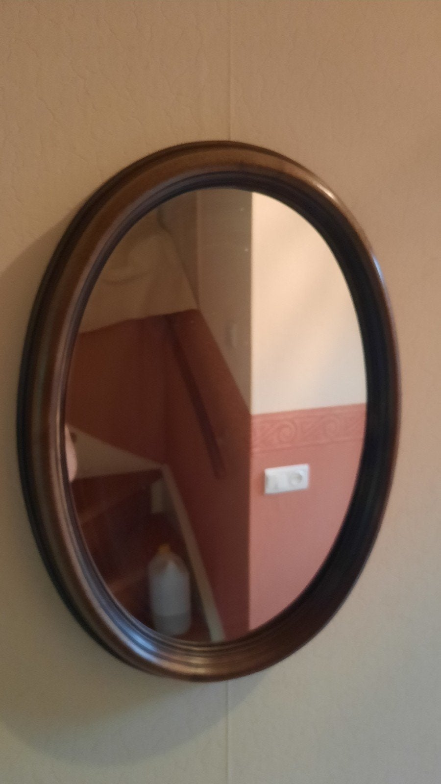 Ovale spiegel met houten lijst, Ophalen, Ovaal, 50 tot 100 cm, Minder dan 100 cm
