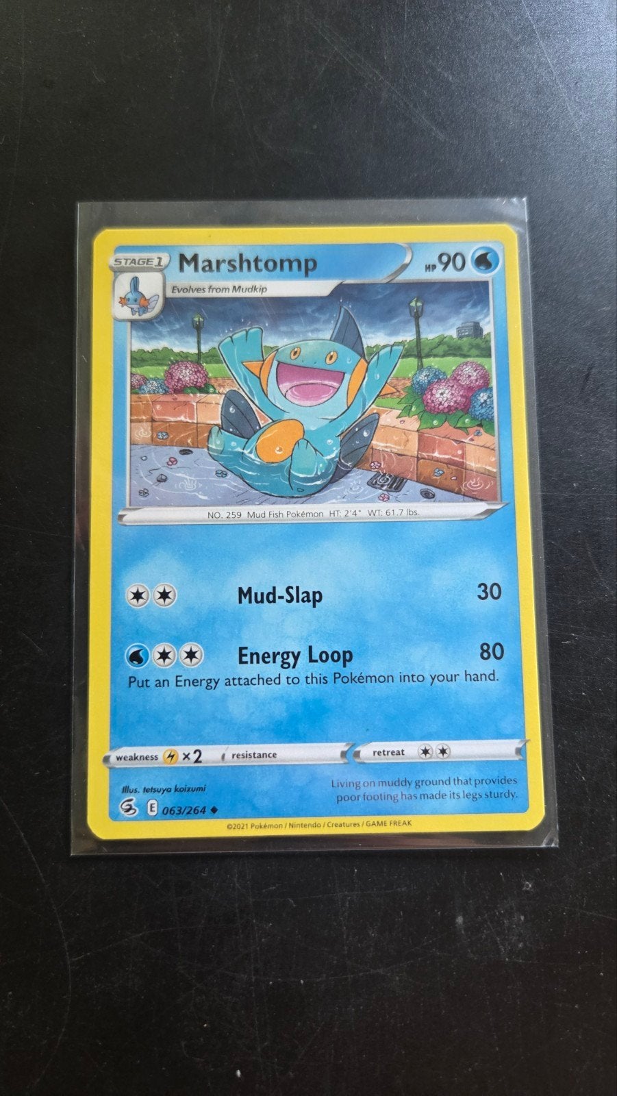 Marshtomp 063/264 Fusion Strike Pokémon kaart, Verzenden, Zo goed als nieuw, Losse kaart