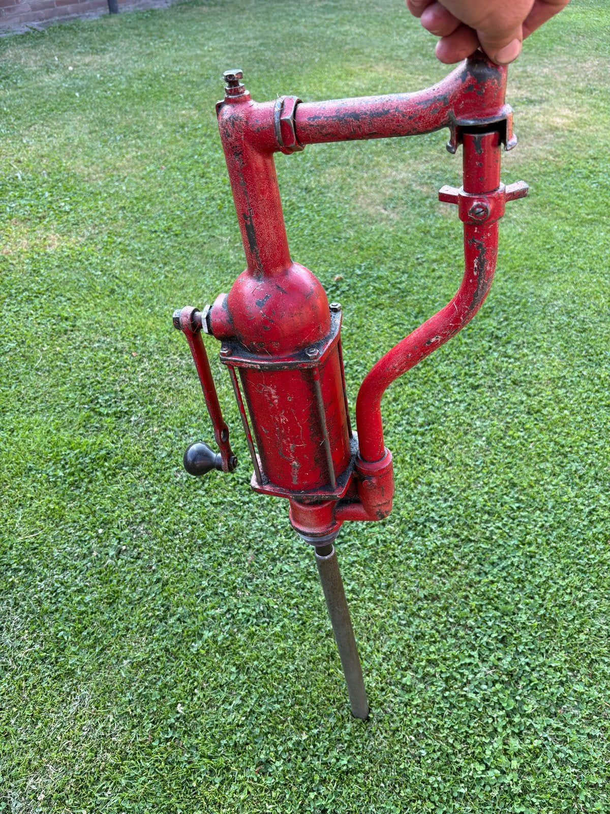 Vintage Shell Oliepomp - Handbediende Vatenpomp, Ophalen