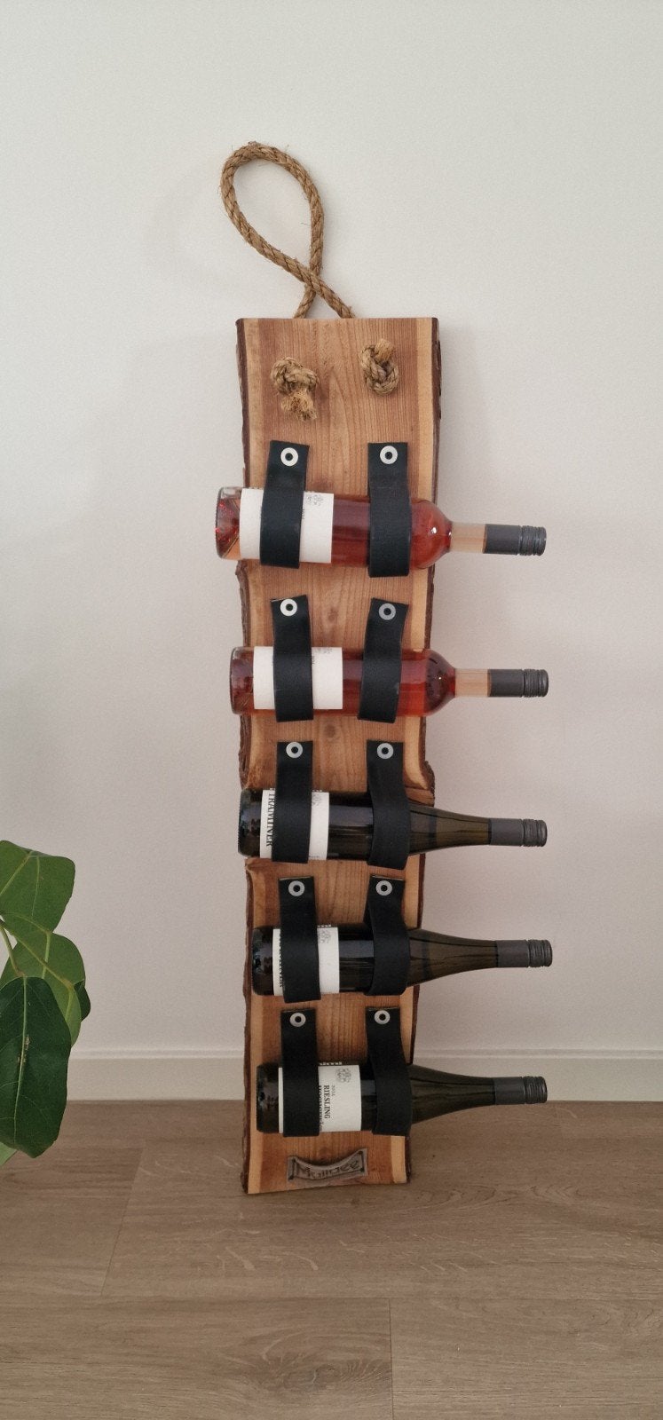 Handgemaakt wijnrek van hout, Nieuw, Ophalen of Verzenden, Minder dan 5 flessen, 75 – 100