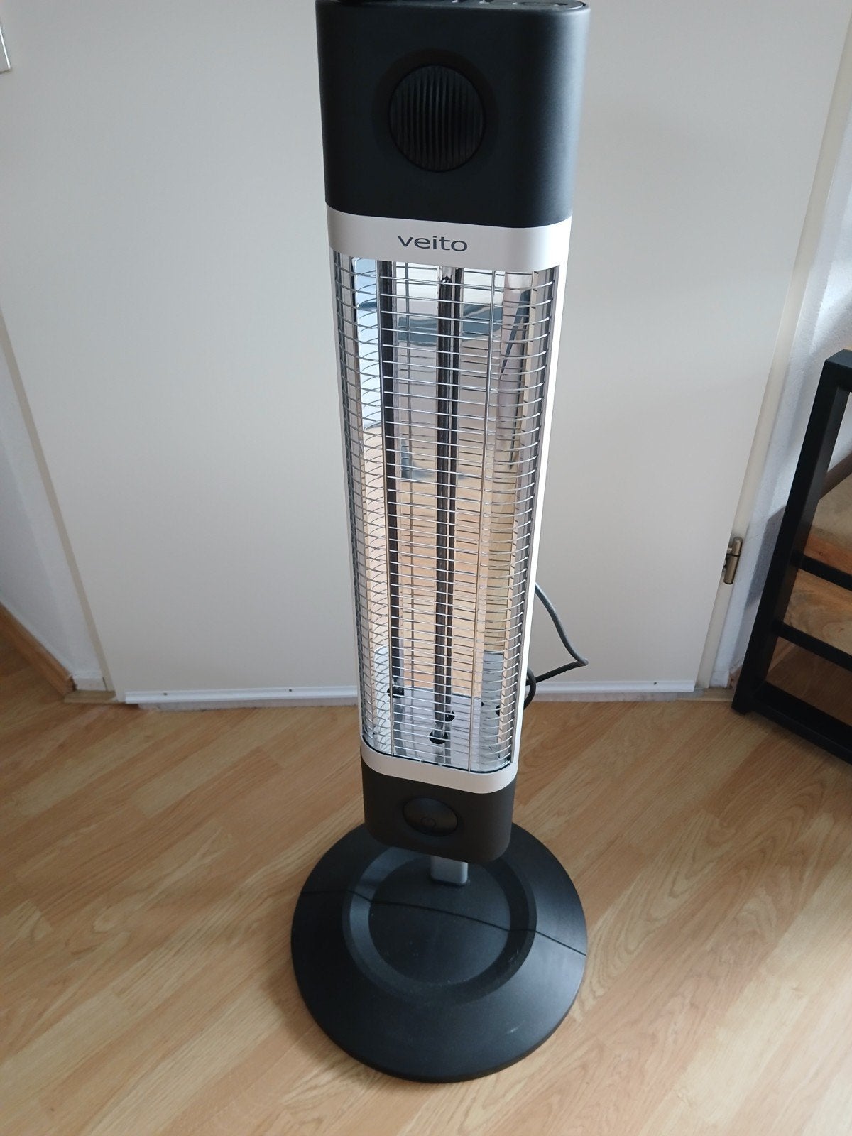 Veito CH1800RE zwart energiezuing elektrische kachel, Tuin en Terras, Ophalen, Nieuw, Elektrisch, Vloer