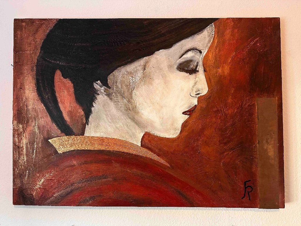 Schilderij acryl Geisha portret, Ophalen
