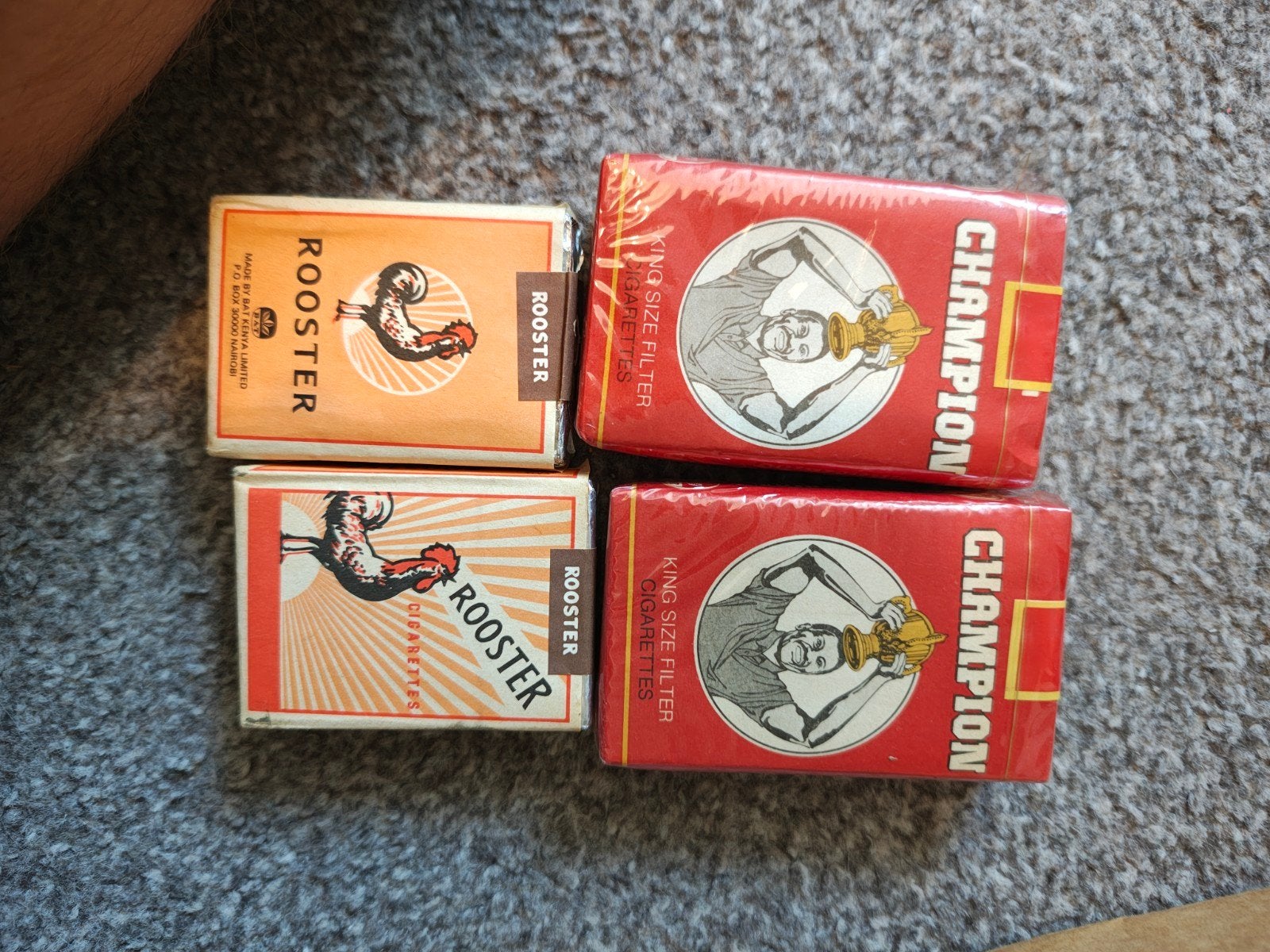 Vintage sigarettenpakjes - Rooster en Champion, Ophalen
