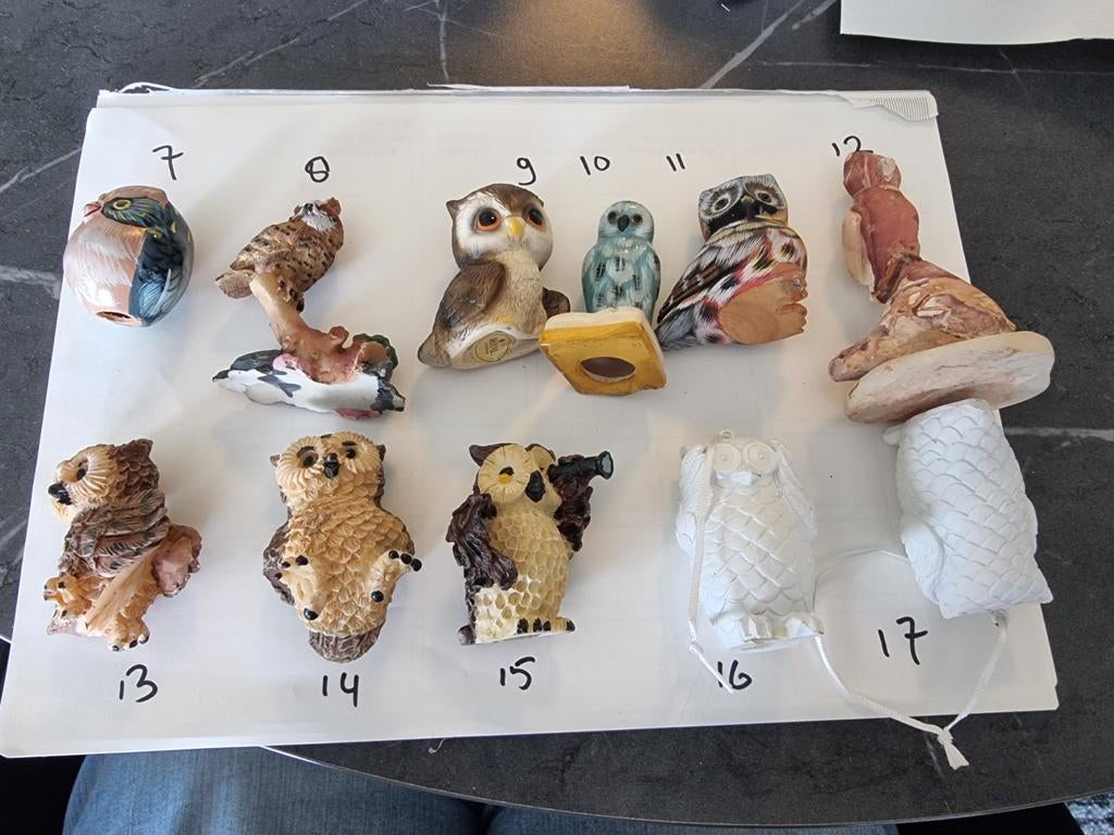 Verzameling uilen, diverse materialen, Verzamelen, Beelden en Beeldjes, Verzenden