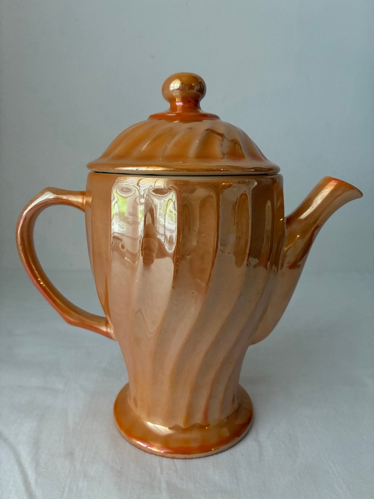 Vintage Anchor Hocking Ovenproof Koffiepot Oranje Luster, Ophalen of Verzenden