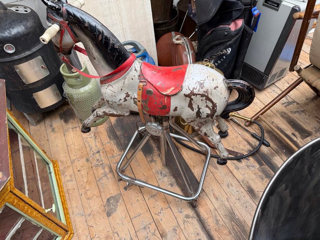 Vintage Metalen Kapper Paardje Jaren '50 - Origineel, Antiek en Kunst, Ophalen of Verzenden