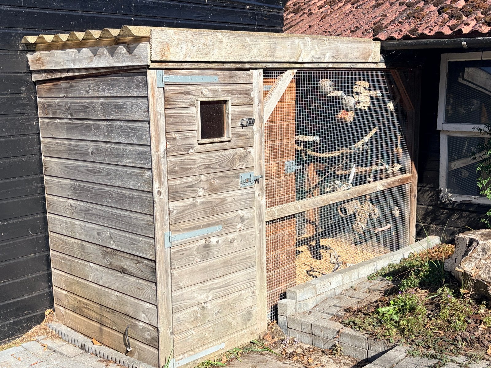 Buiten voliere ong 3*1,2*1,9 incl. alles (zelf demonteren), Dieren en Toebehoren, Vogels | Hokken en Kooien, Ophalen, Gebruikt
