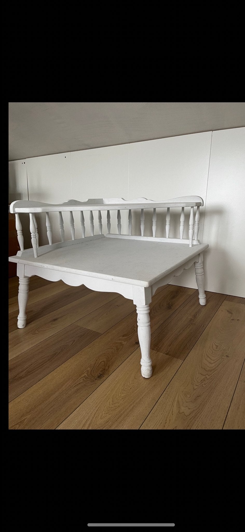 Gebruikte witte hoekbank/tafel, Ophalen