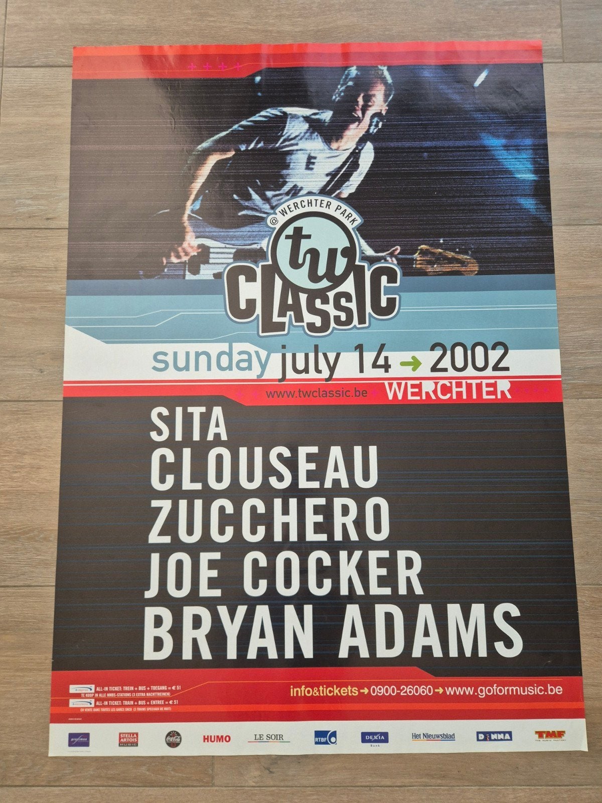 TW Classic 2002 Poster: Bryan Adams, Joe Cocker e.a., Verzamelen, Posters, Zo goed als nieuw, Muziek, Ophalen of Verzenden