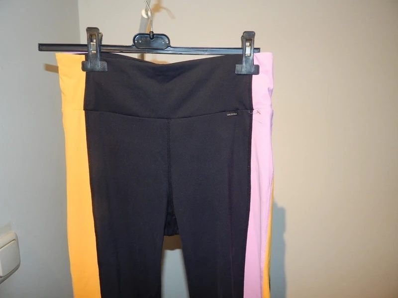 Goldbergh stretch legging zwart kleur accenten merk druk M, Legging, Verzenden, Zwart, Maat 40/42 (M)