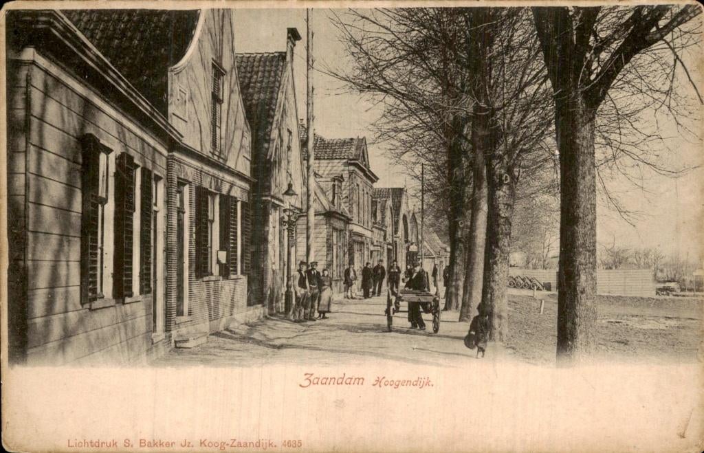 Zaandam - Hoogendijk - Straatbeeld, Ophalen of Verzenden, Voor 1920, Ongelopen, Noord-Holland