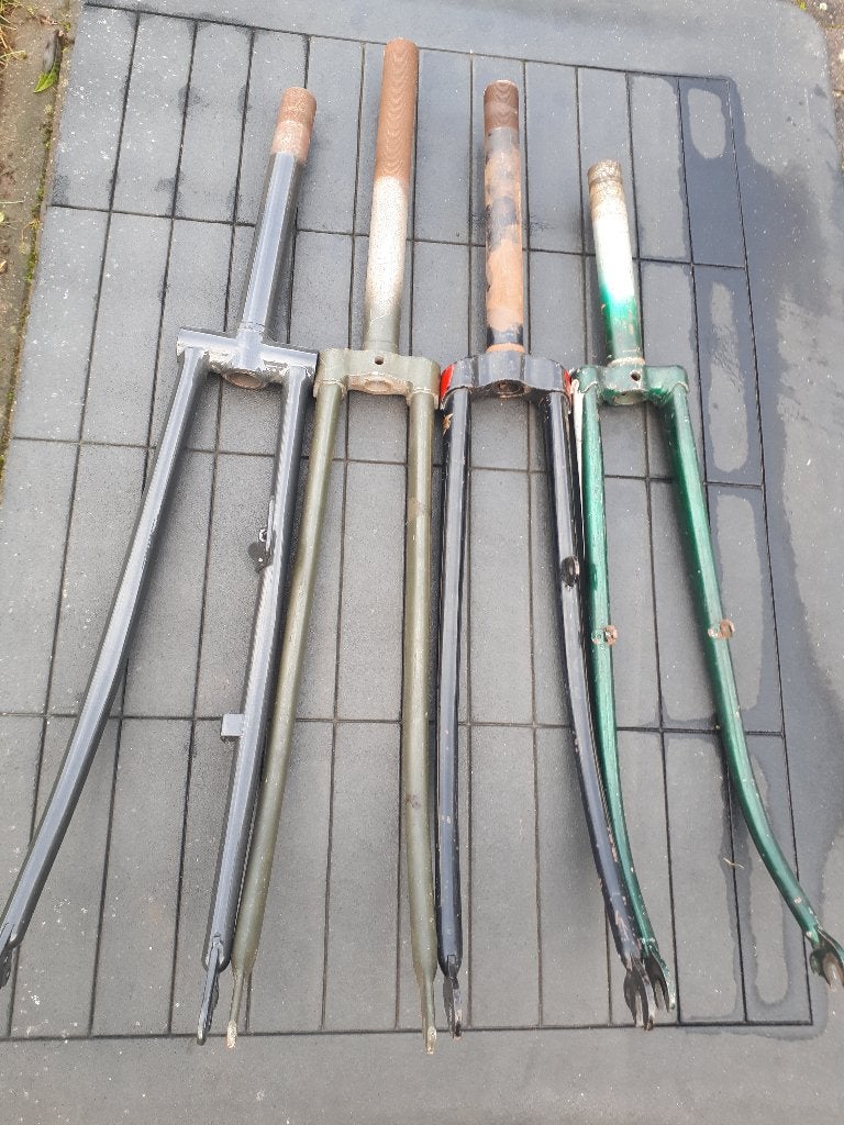 Diverse vintage voorvorken oude fiets Raleigh Phoenix BSA?, Fietsen en Brommers, Staal, Ophalen of Verzenden, Zo goed als nieuw