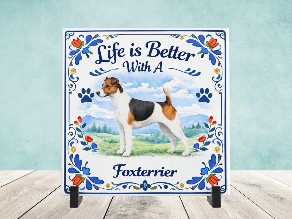 Life is Better With a Foxterrier ( Gladhaar) tegel, Verzenden, Nieuw