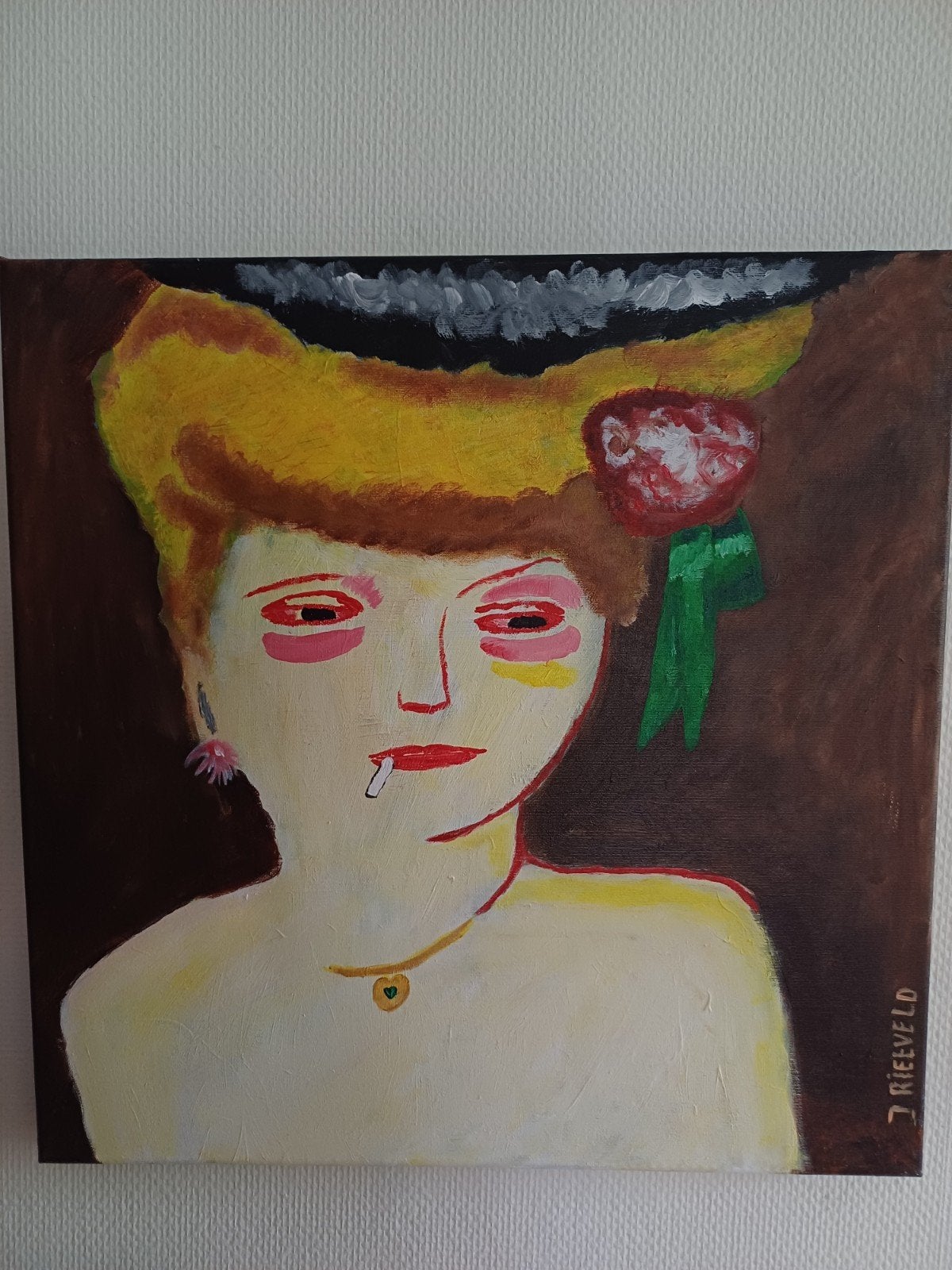 schilderij 50x50cm acryl gesigneerd, Ophalen
