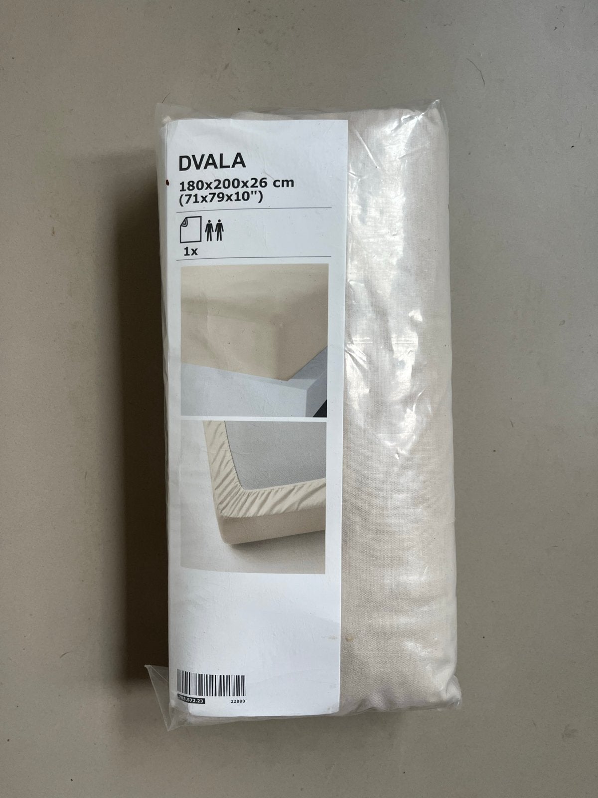 IKEA DVALA Hoeslaken 180x200x26 cm - Nieuw, Katoen, Ophalen of Verzenden, IKEA, Hoeslaken of Sloop