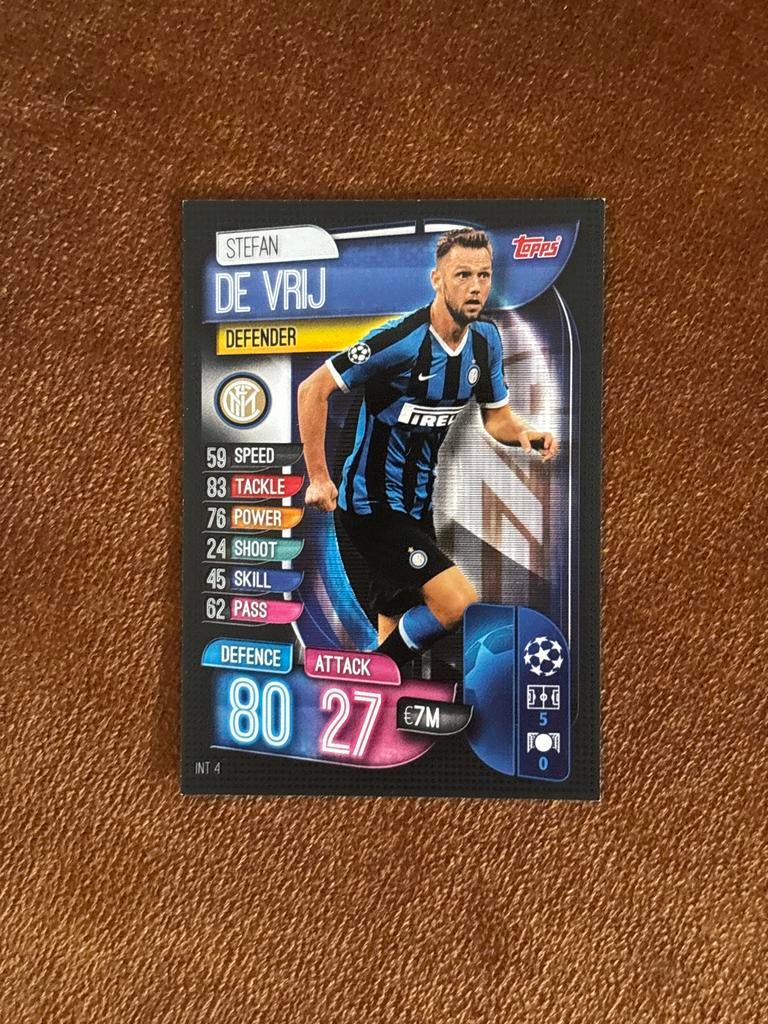 Stefan de Vrij Topps Match Attax Champions League kaart, Ophalen of Verzenden, Zo goed als nieuw, Buitenlandse clubs, Spelerskaart