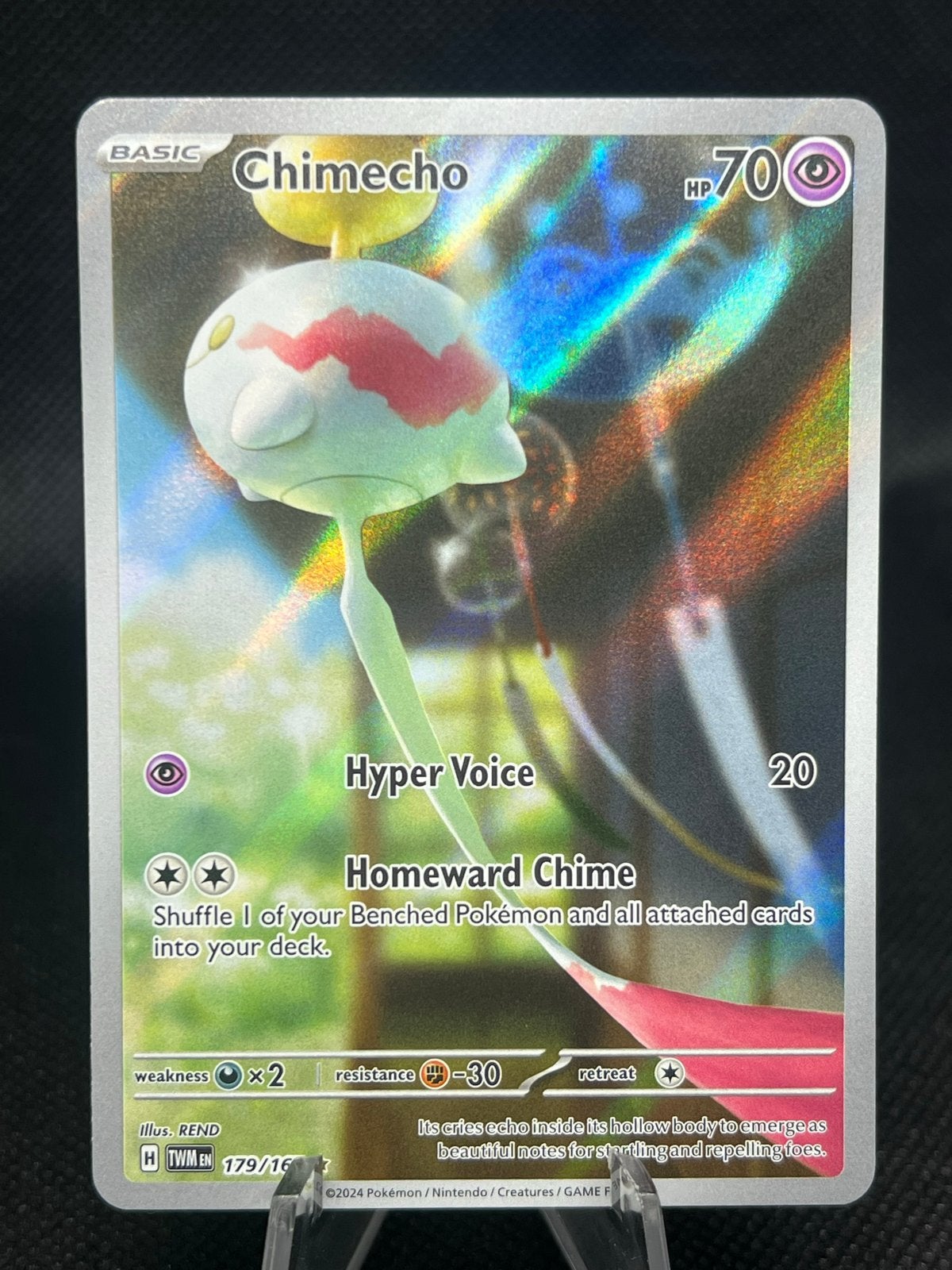 Pokemon Chimecho #179 Pokemon Twilight Masquerade., Verzenden, Zo goed als nieuw, Losse kaart, Foil