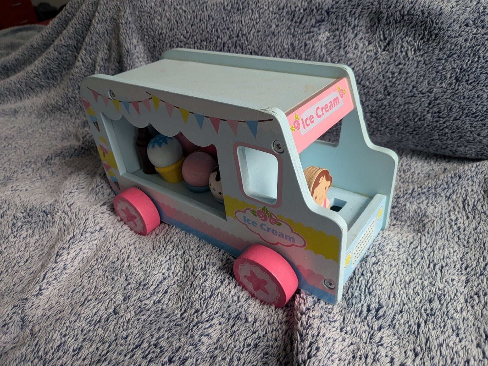 Houten ijscowagen met accessoires, Ophalen of Verzenden, Gebruikt, Overige typen