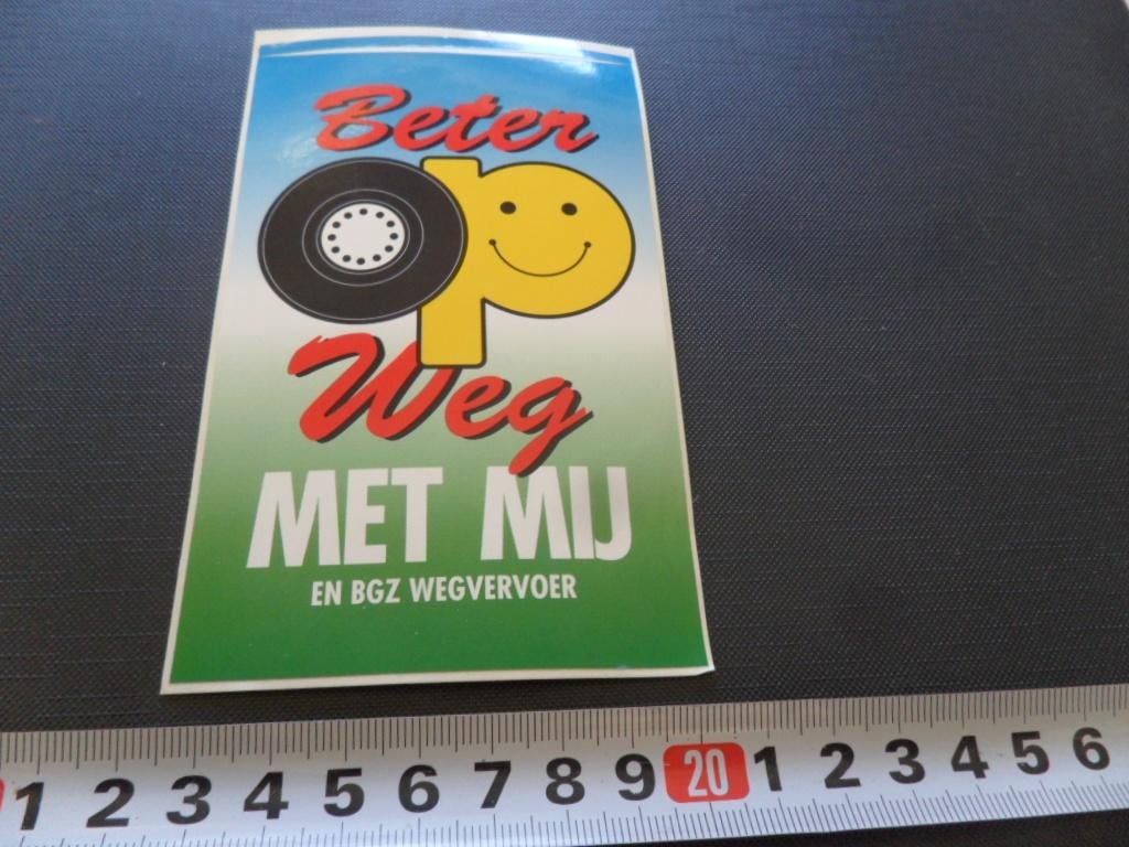 sticker Beter op weg met mij en BGZ wegvervoer, Verzamelen, Stickers, Zo goed als nieuw, Ophalen