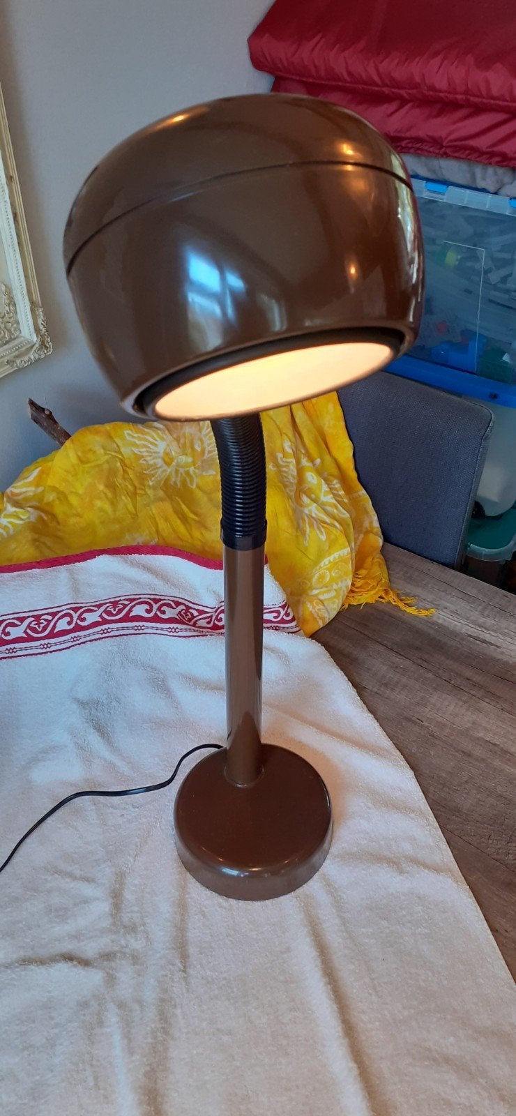 VINTAGE COBRA BUREAULAMP FAGERHUULTS, Bruin, Ophalen of Verzenden, Zo goed als nieuw, Kunststof
