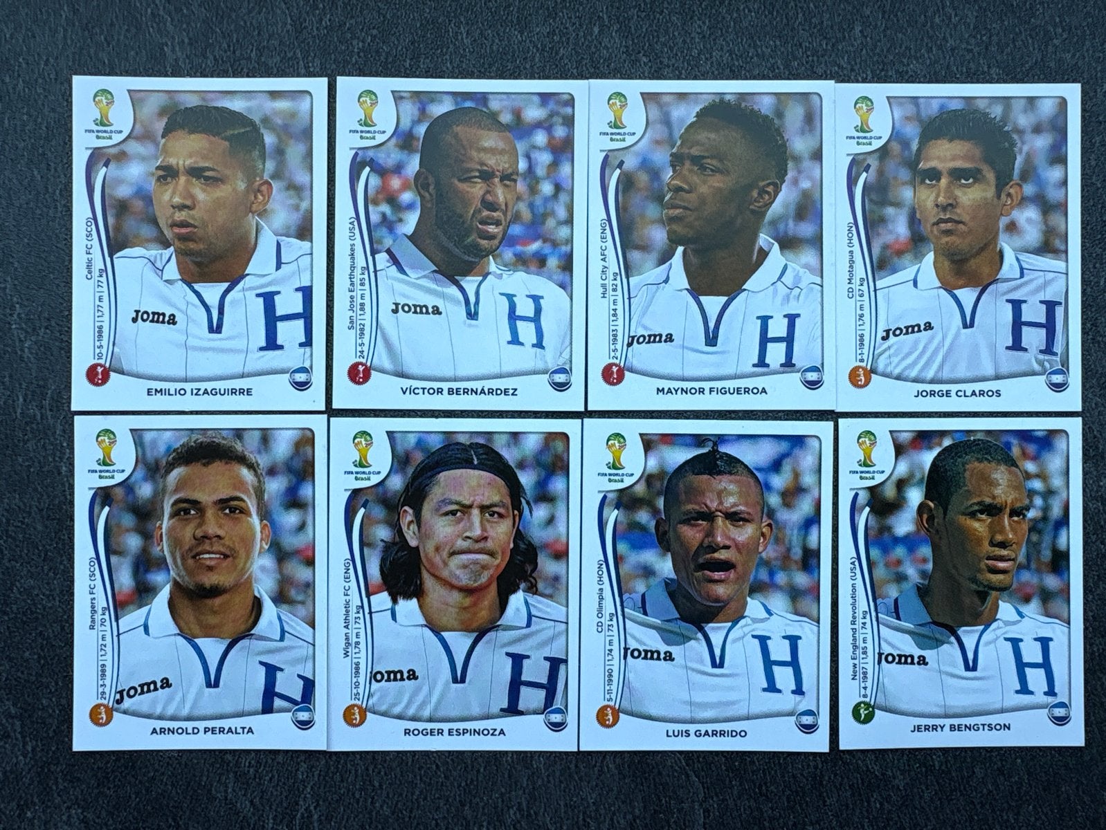 Panini WK 2014 Honduras Spelerskaarten (8 stuks), Ophalen of Verzenden, Zo goed als nieuw, Overige sporten, Spelerskaart