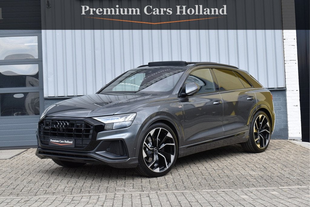 Audi Q8 55 TFSI Quattro 340 Pk S-Line Black Ed Pano Leder HU, Auto's, Audi, Automaat, Gebruikt, Euro 6, 2995 cc