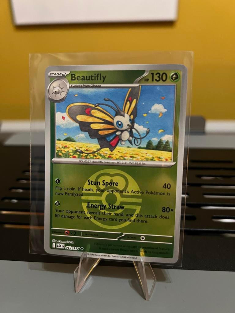 Pokémon Kaart Beautifly 013/217 ASCEN Ball, Ophalen of Verzenden, Zo goed als nieuw, Losse kaart