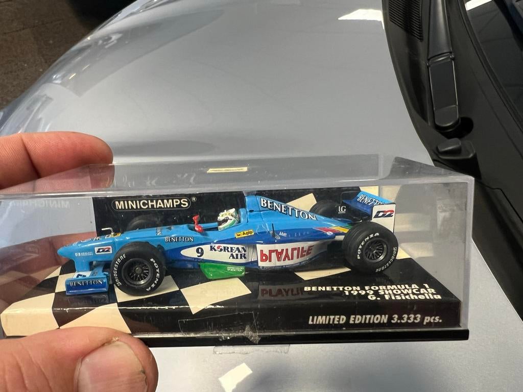 Minichamps Benetton F1 Showcar 1999 G. Fisichella, Ophalen of Verzenden, Zo goed als nieuw, Formule 1