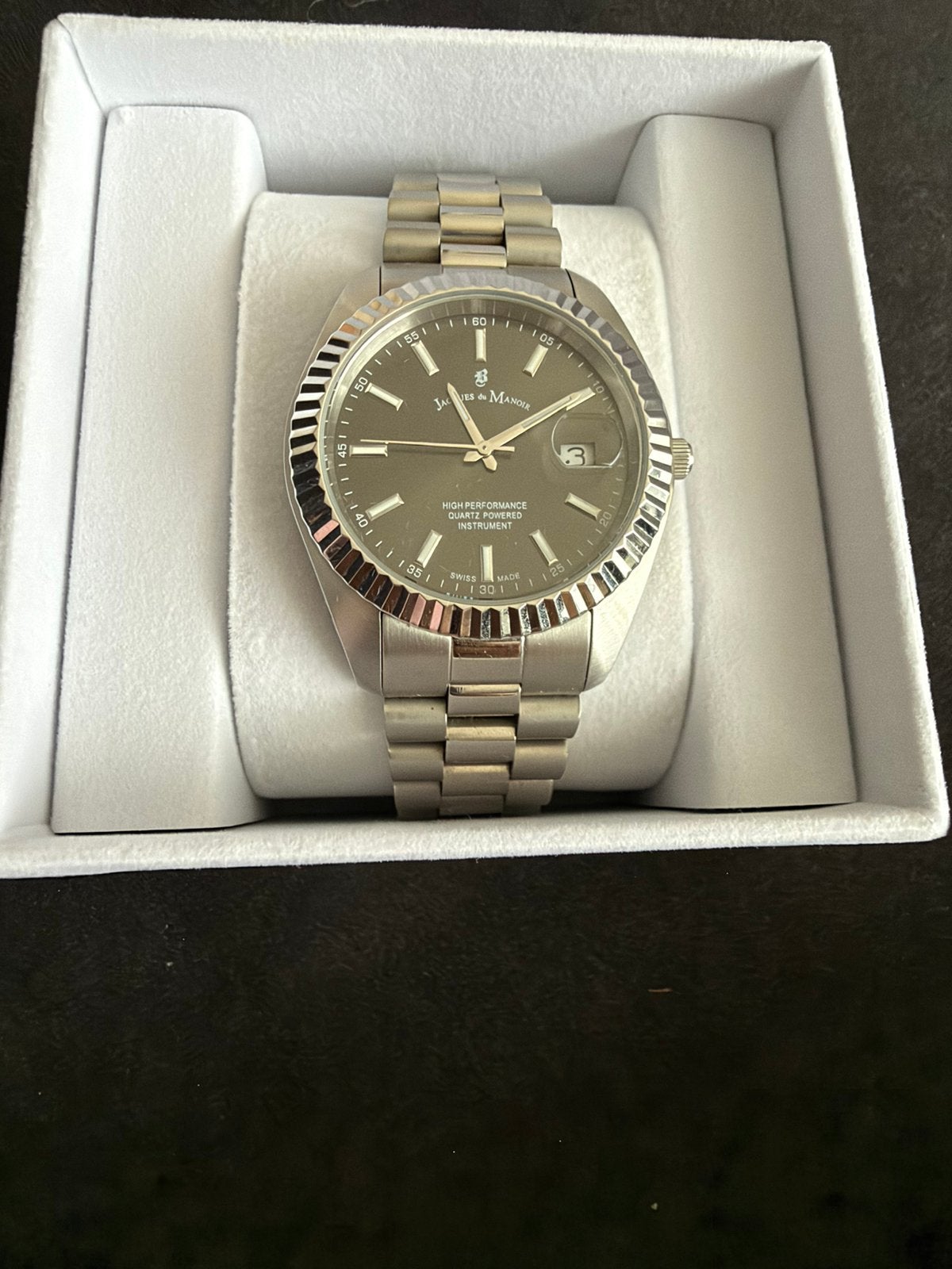 Mooi jacques du manoir horloge, geen maand oud + bon, Staal, Staal, Polshorloge, Zo goed als nieuw