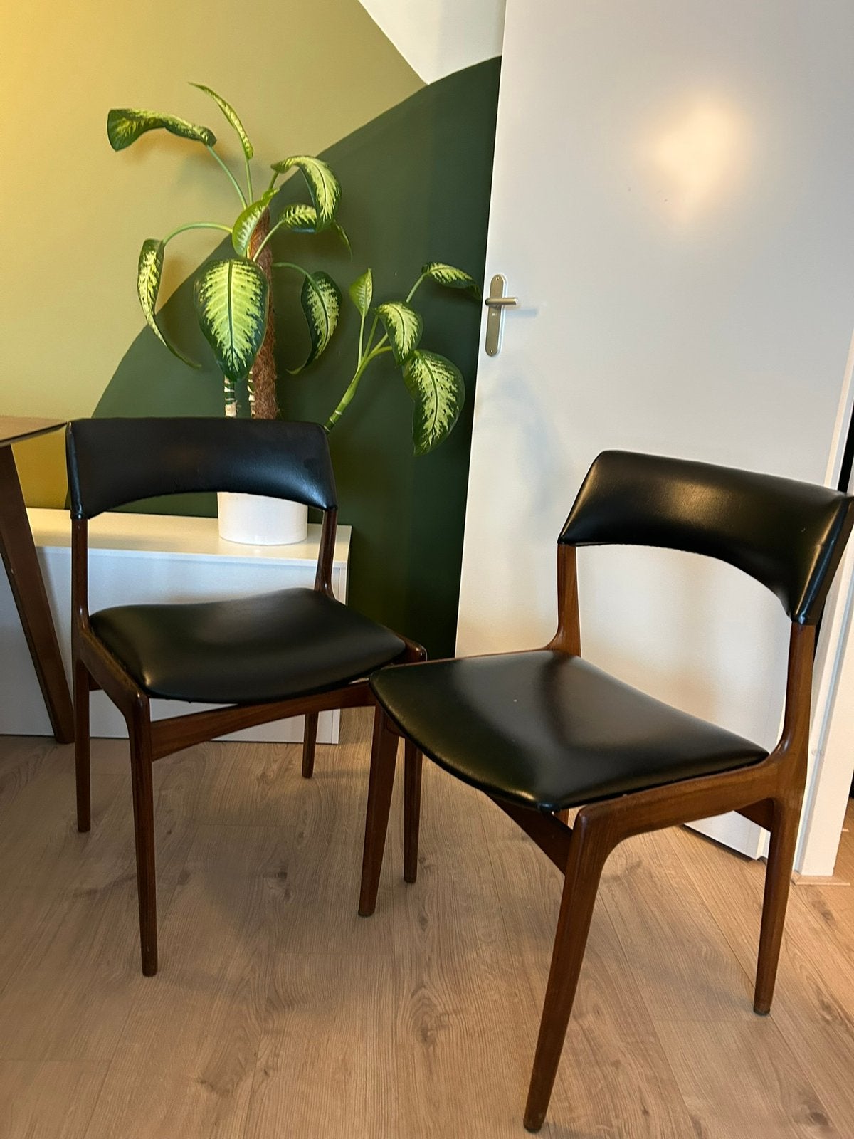 Midcentury eetkamer stoelen, Ophalen, Gebruikt, Twee, Bruin