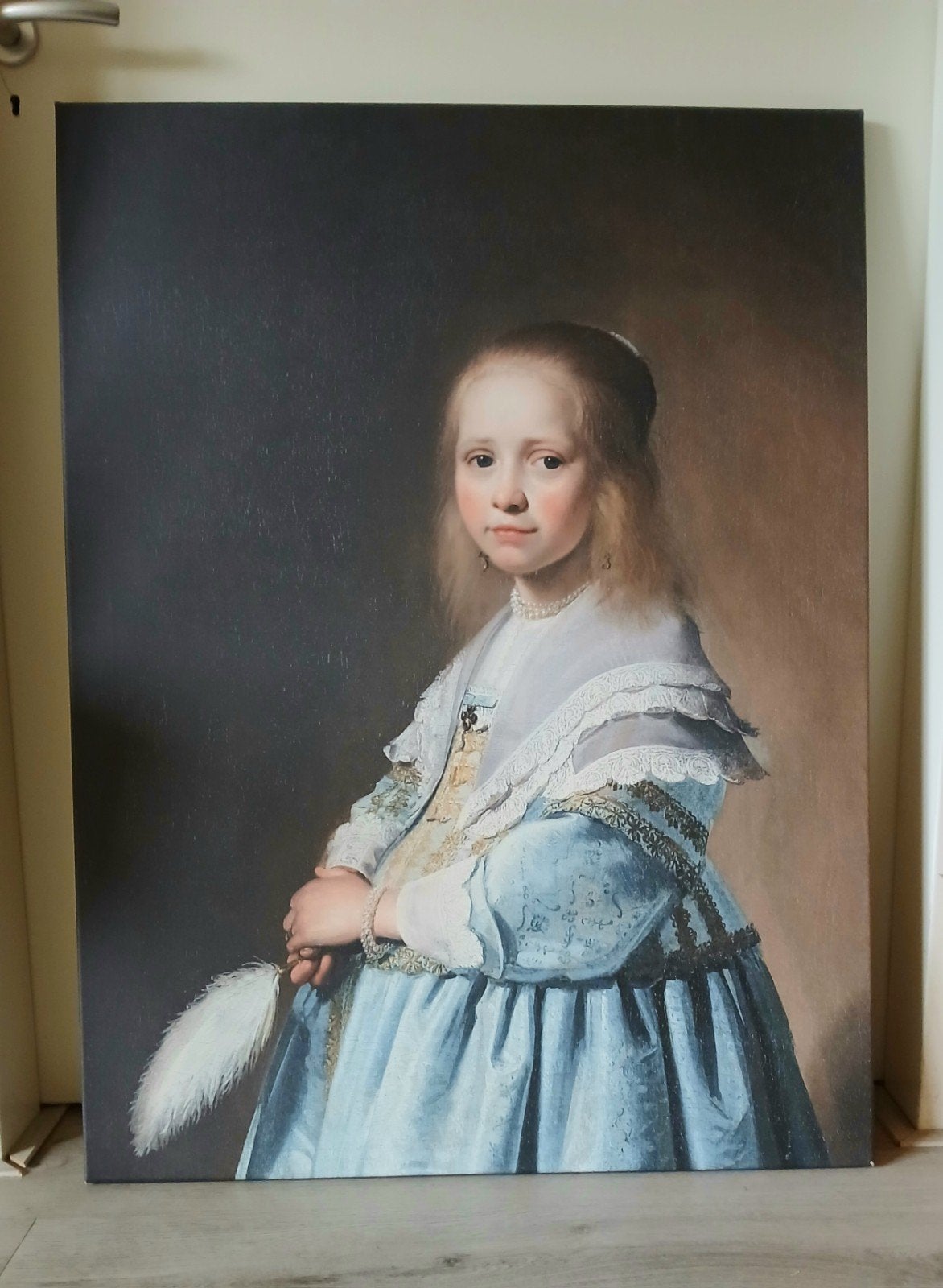Canvas schilderij Portret meisje in het blauw Verspronck, Antiek en Kunst, Ophalen