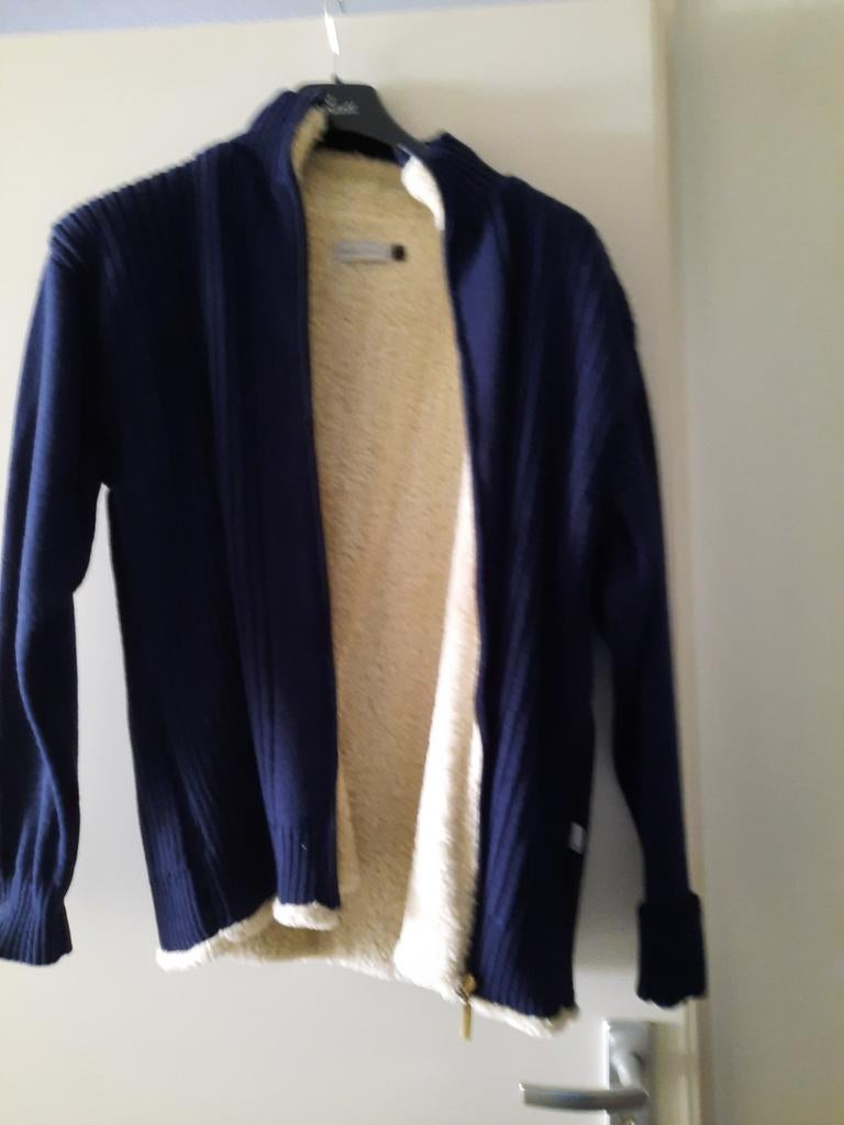 Heren vest blauw met bond gevoerd, Ophalen, Zo goed als nieuw, Maat 52/54 (L), Blauw