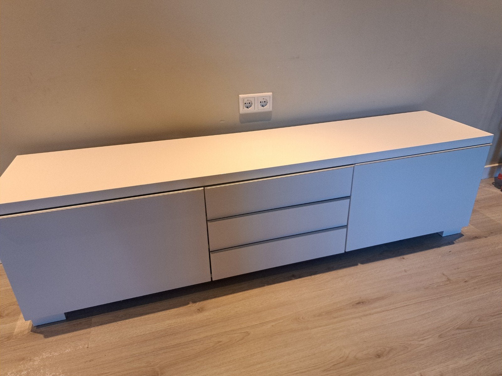 IKEA Besta Burs TV-meubel hoogglans wit, Ophalen, Overige materialen, 150 tot 200 cm, Zo goed als nieuw