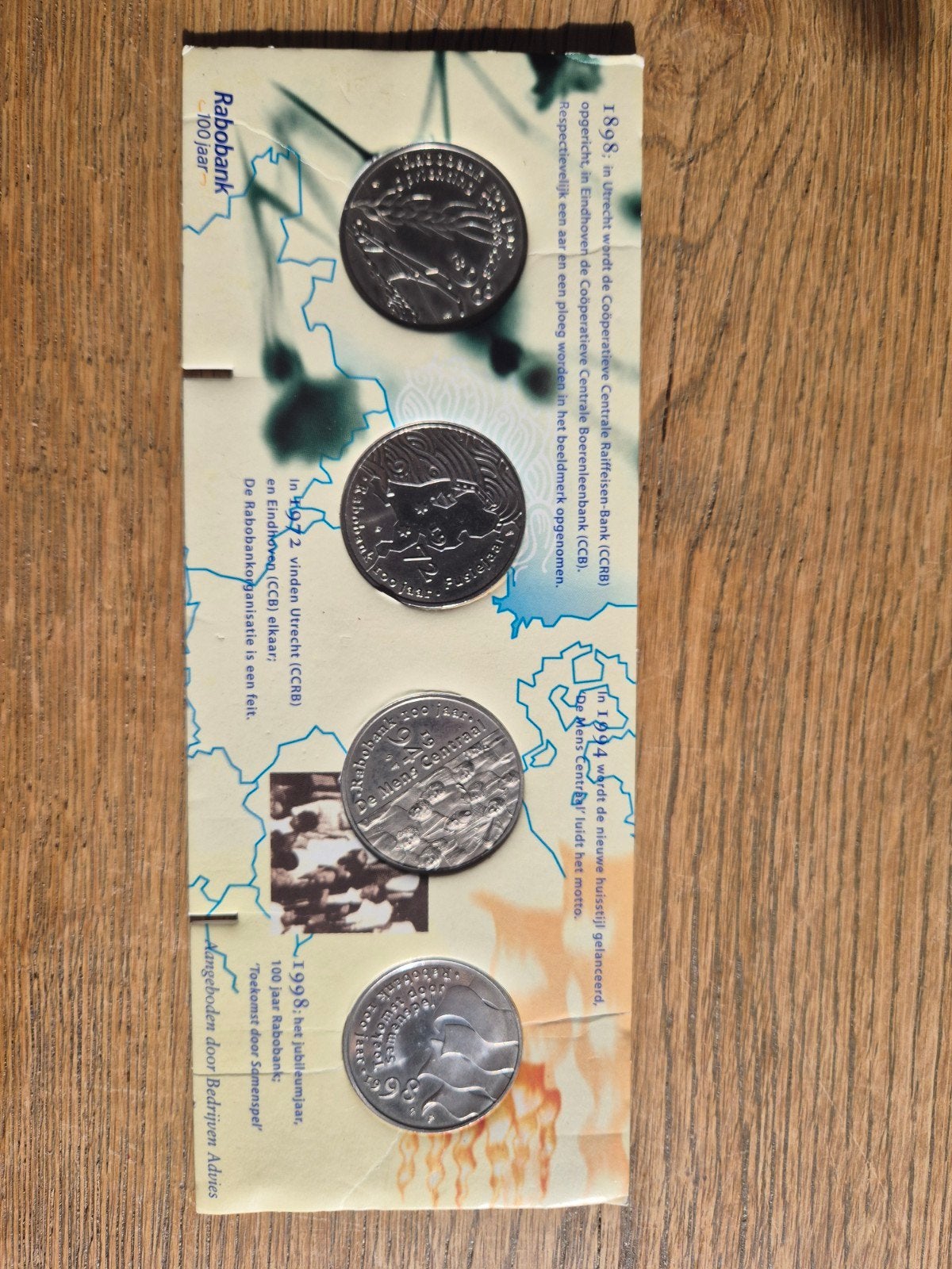 Rabobank 100 jaar gedenkmuntenset (1898-1998), Ophalen of Verzenden, Koningin Beatrix, Overige waardes, Setje