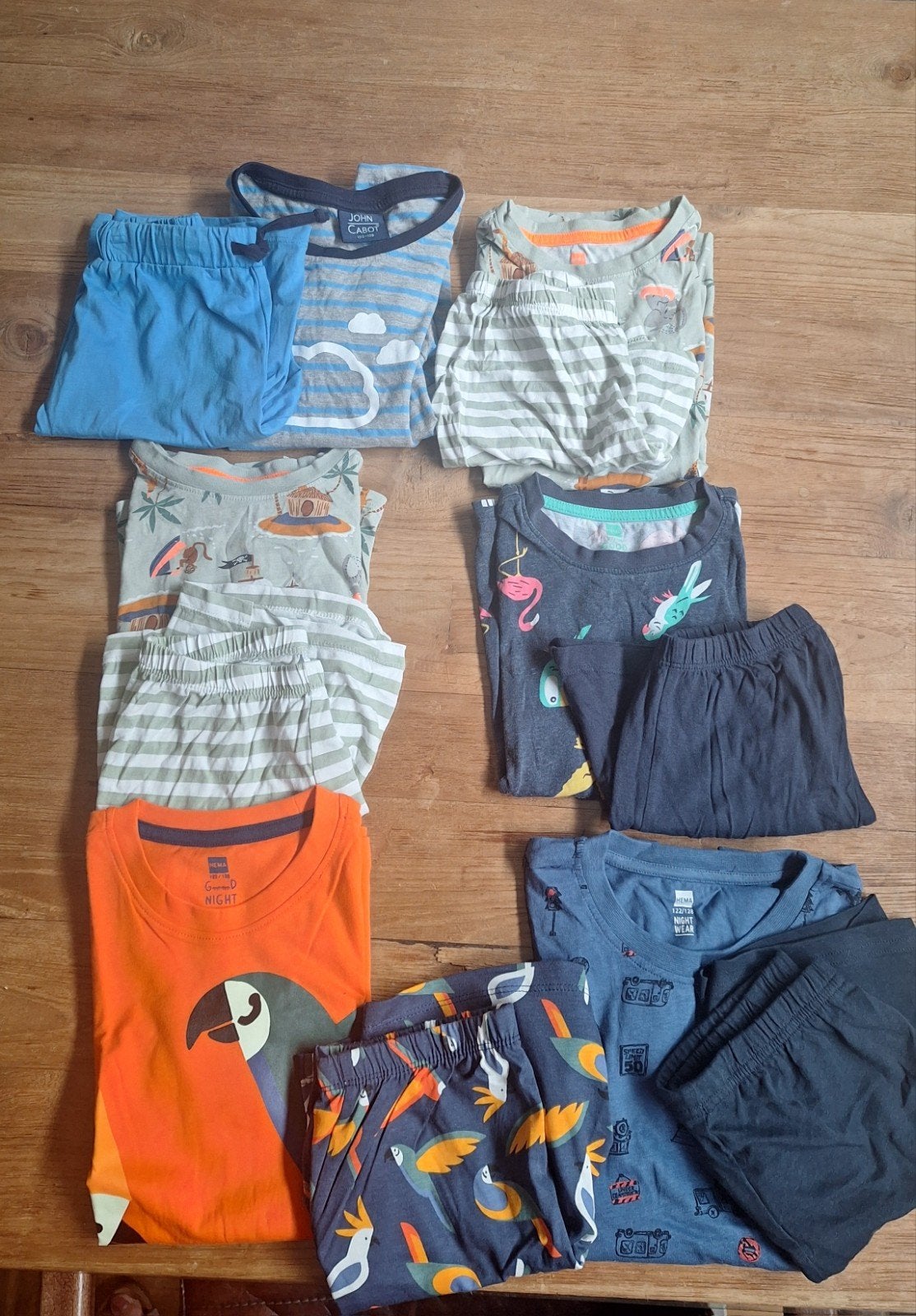 6 zomerpyjama's jongen - korte mouw en broekje, Ophalen of Verzenden, Zo goed als nieuw, HEMA, Jongen