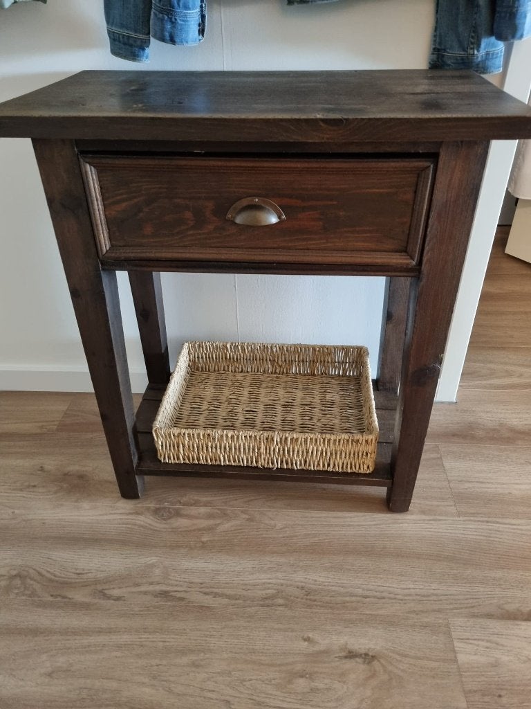 tafeltje, Huis en Inrichting, Tafels | Sidetables, Ophalen, 50 tot 100 cm, Zo goed als nieuw, Overige houtsoorten
