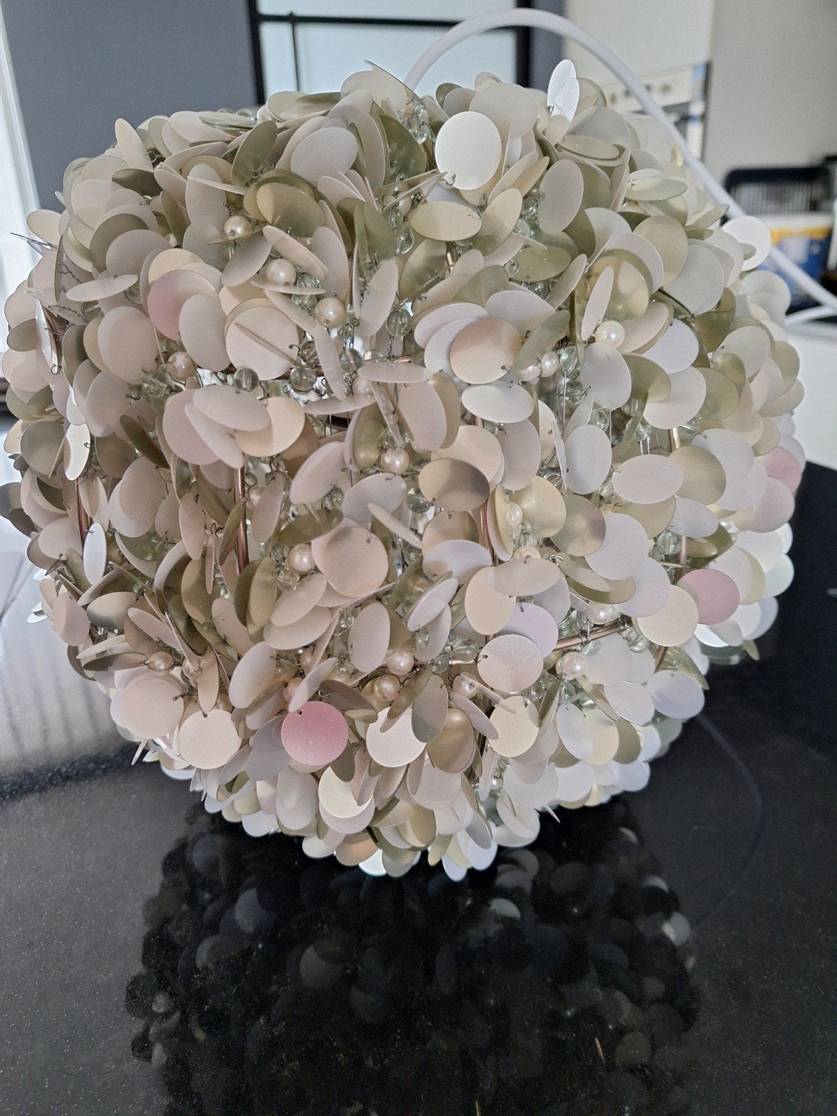 Colorique Porcelino Pearl Lamp Wit/Zilver Handgemaakt, Huis en Inrichting, Lampen | Hanglampen, Ophalen, Overige materialen, Bohemian, Sfeervol, Handgemaakt