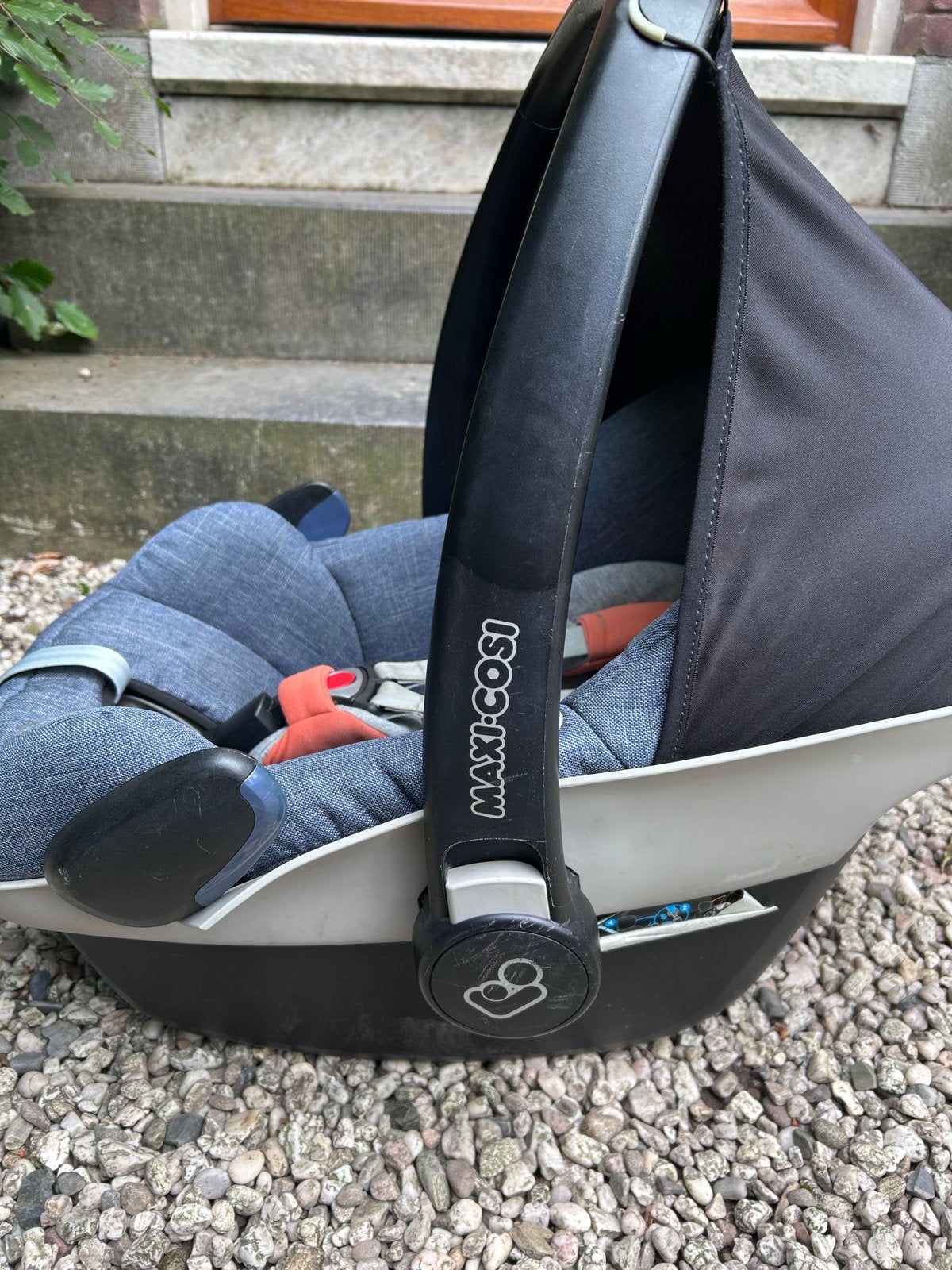 Maxi-Cosi Pebble autostoel - blauw met orange/grijs, Ophalen, Zijbescherming, 0 t/m 13 kg, Maxi-Cosi