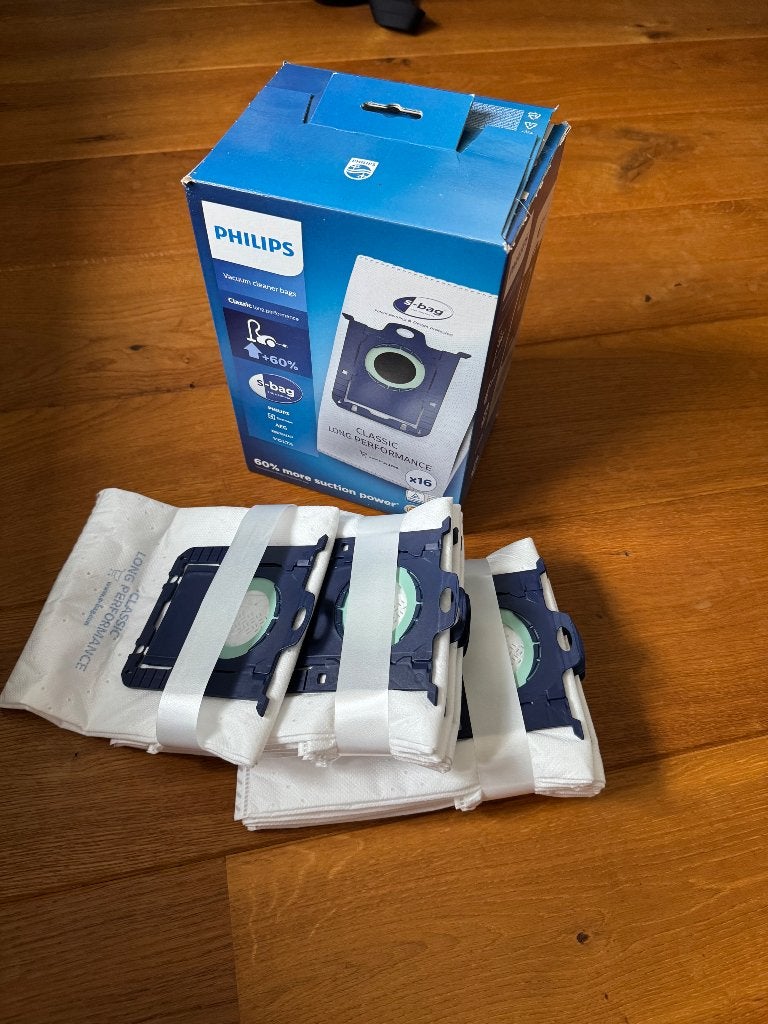 9x Philips S-bag Classic Long Performance stofzuigerzakken, Stofzak, Philips, Nieuw, Ophalen of Verzenden