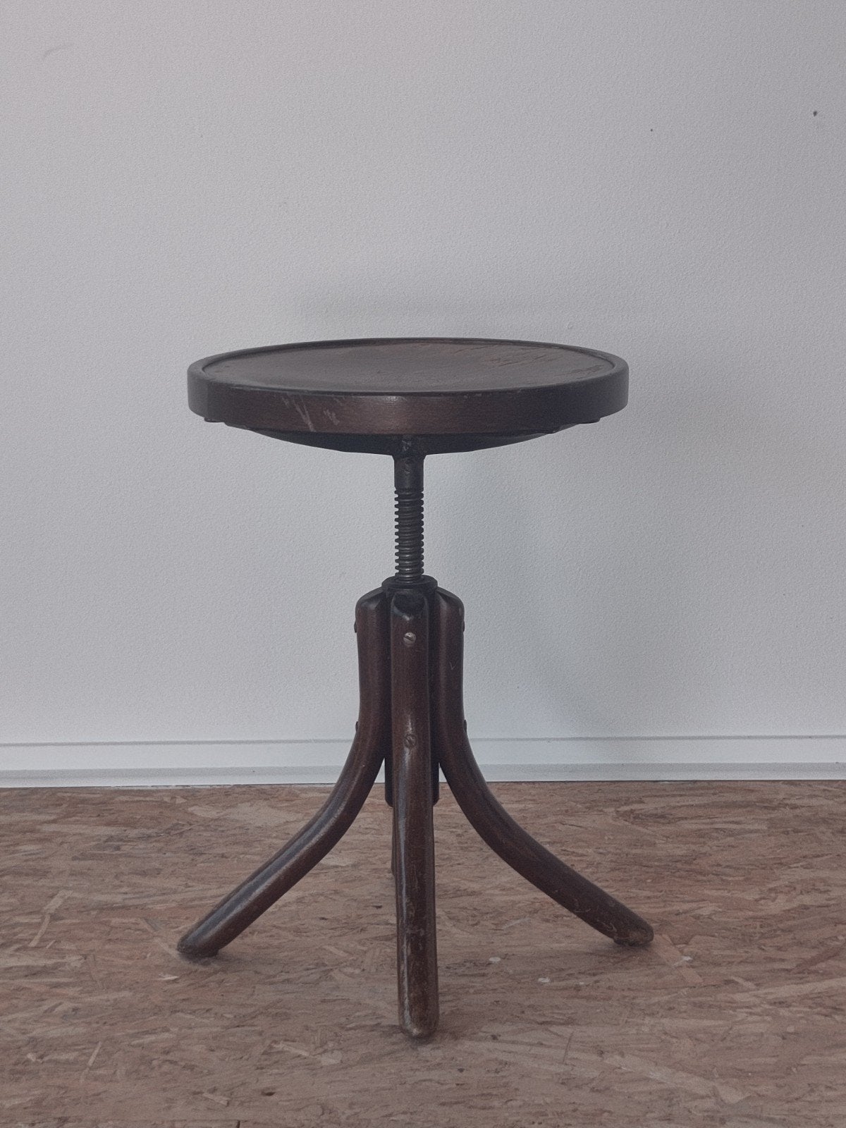 Vintage Thonet kruk houten pianokruk bijzettafeltje kruk, Huis en Inrichting, Gebruikt, ., In hoogte verstelbaar, Ophalen of Verzenden