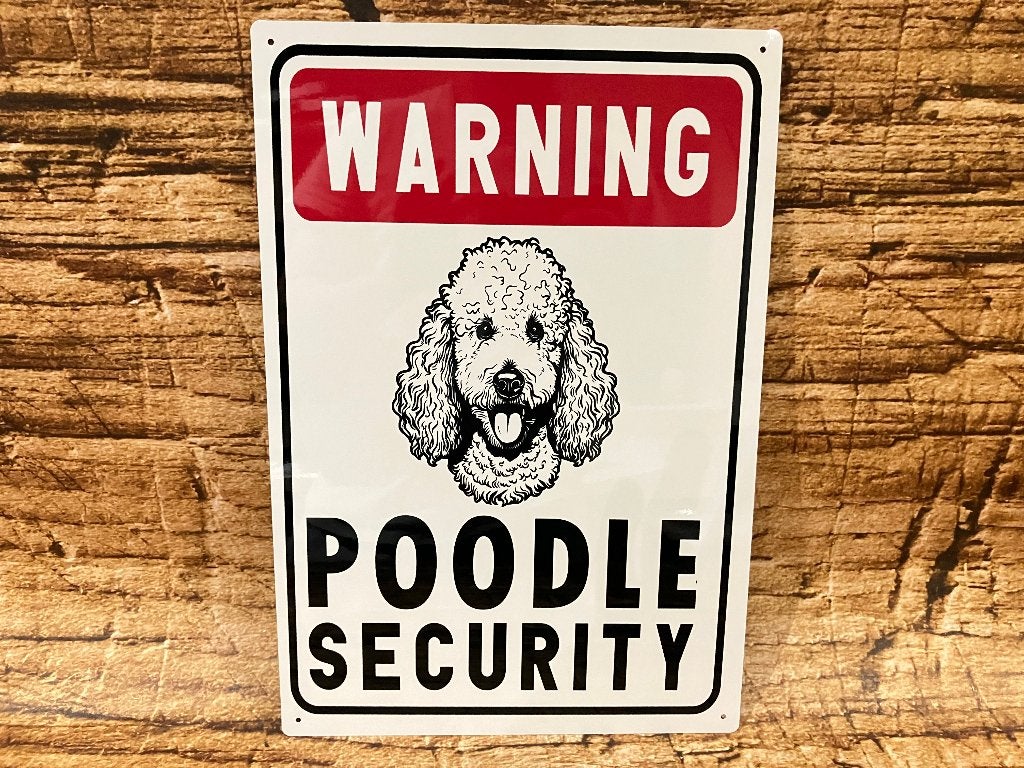 "Waarschuwingsbord met Poodle" wandbord, Nieuw, Ophalen of Verzenden, Nvt, Nvt